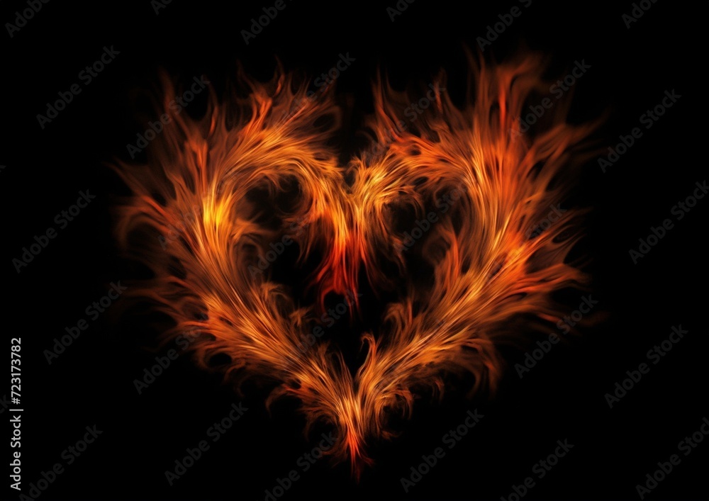 Fototapeta premium Heart made of fire background