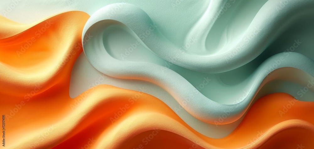 Abstract Pastel Fabric Waves on Peach Background. Abstract Pastel Fabric Waves on Peach Background.