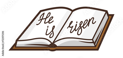 Christian Holy Bible. Happy Easter image. Religious symbol.