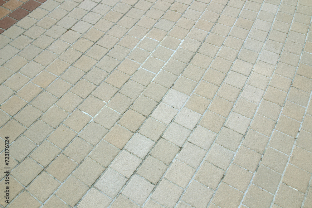 The walkway surface is made from brick blocks.