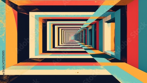 Background with optical illusion in minimal style