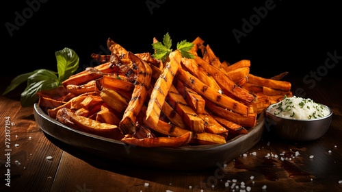 Crispy Baked Sweet Potato Fries Outshine Regular French Fries photo