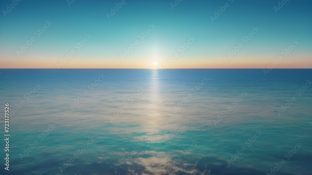 
seascape with the sun setting over the horizon
