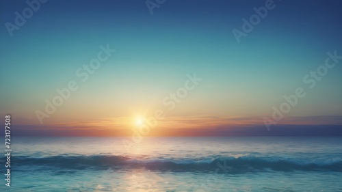 seascape with the sun setting over the horizon