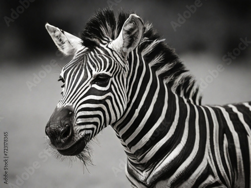 zebras on light black  background copy space  ai image 