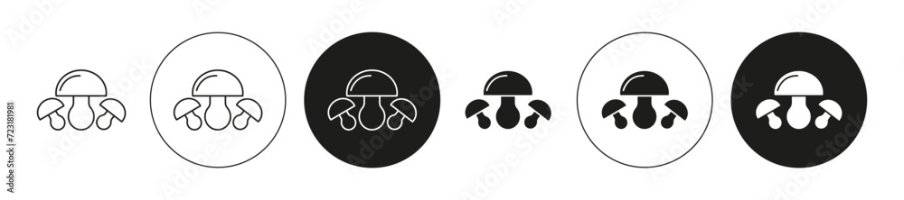 Mushroom Isolated on White Background set. Mushroom vector line art logo Mushroom Isolated on White Background set. Mushroom vector line art logo