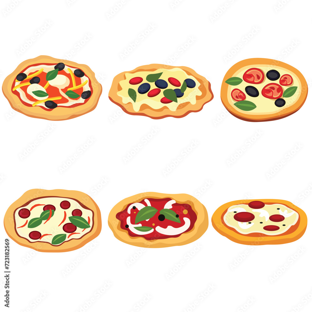 pizza variations.vector design set
