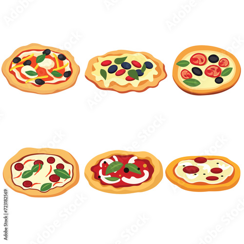 pizza variations.vector design set