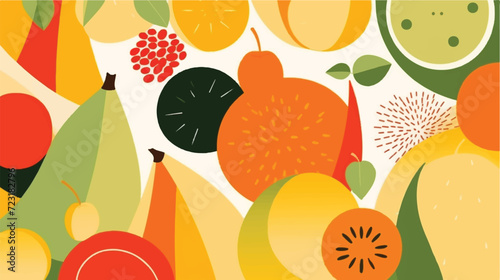 Organic food geometric mosaic background. Natural fruit