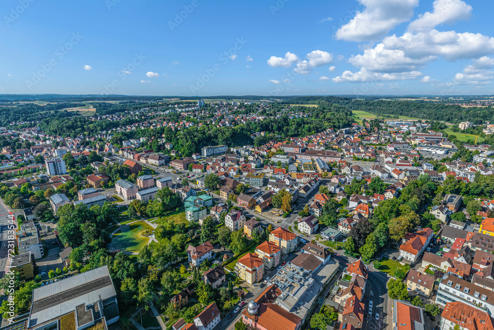 Die Hochschulstadt Biberach in der schwäbischen Region Donau-Iller von oben