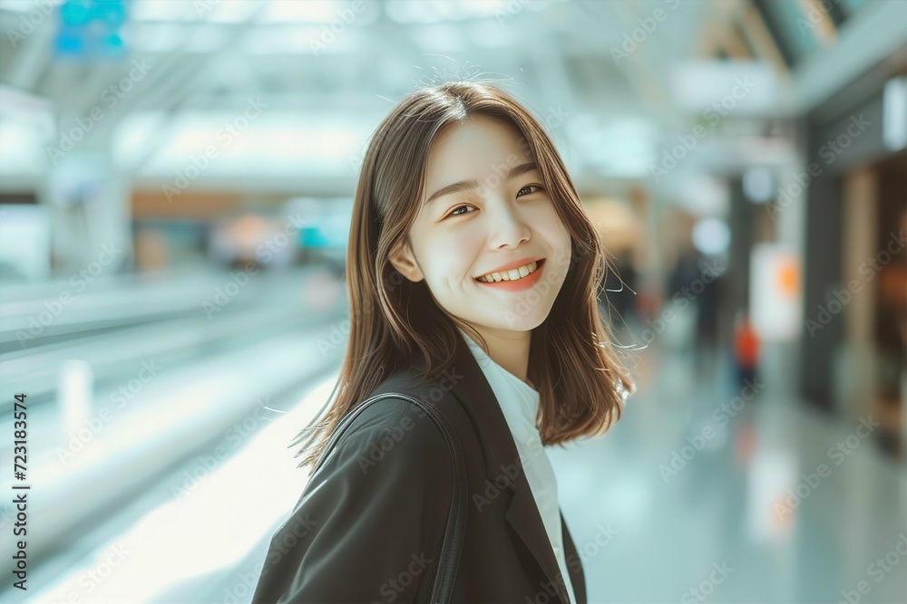 会社に通勤をする日本人女性の会社員(電車・駅・ホーム) 会社に通勤をする日本人女性の会社員(電車・駅・ホーム)
