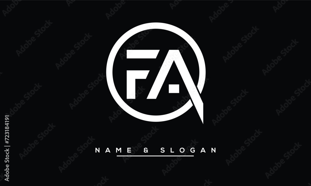 FA, AF, F, A Abstract Letters Logo Monogram FA, AF, F, A Abstract Letters Logo Monogram