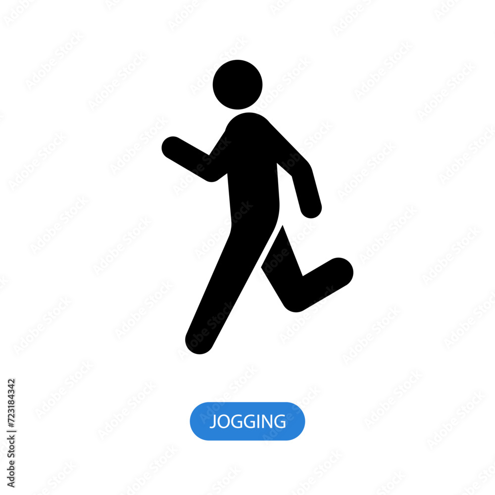 Icon people running fast, jogging and walking. Vector icon