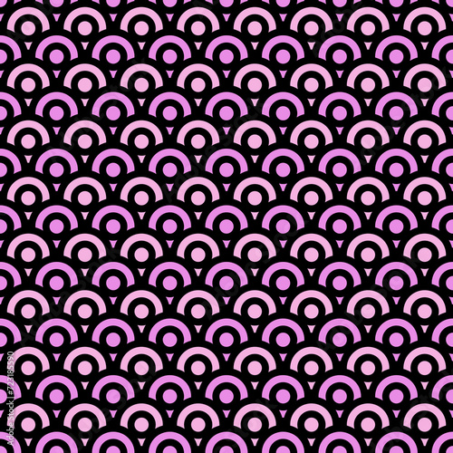 Abstract Overlap Circle Pattern. geometric seamless retro background.