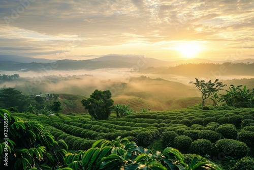 Coffee plantation fields at...