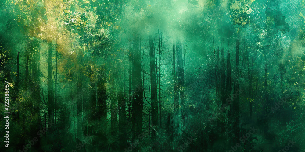 Emerald Enchantment: Abstract Background with Emerald Green and Enchanted Forest Tones