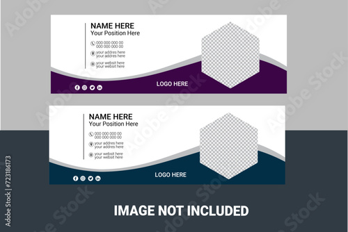 Email signature design or email footer and personal social media cover template

