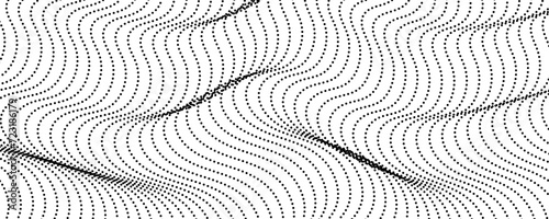 Wallpaper Mural Halftone monochrome background with flowing dots Torontodigital.ca