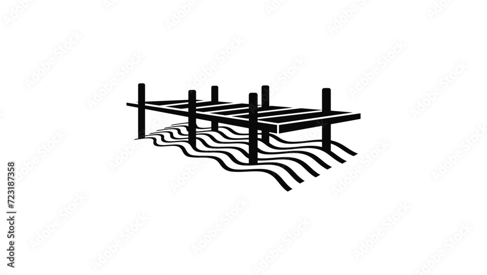 Fototapeta premium pier sign, black isolated silhouette