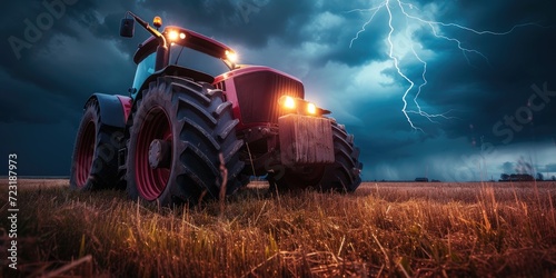 Shot of huge tractor with b...