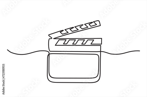 Continuous one line drawing of Film Clapper	