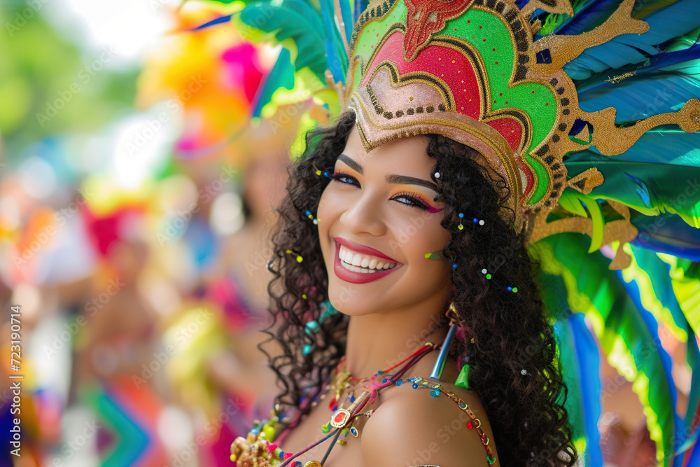 Obraz premium Brazilian samba dancer, carnival in rio de janeiro. 
