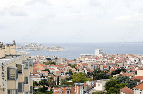 Marseille, panoramic view of the city with the Frioul archipelago, France