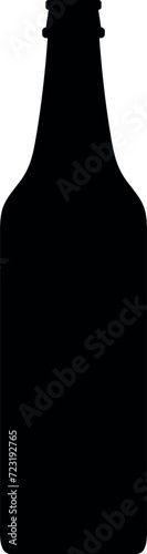 Silhouette of Alcohol Glass Bottle Icon. Vector Illustration.