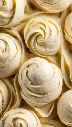Vanilla ice cream on a white background
