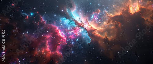 an animated galaxy in space with some colorful colors photo