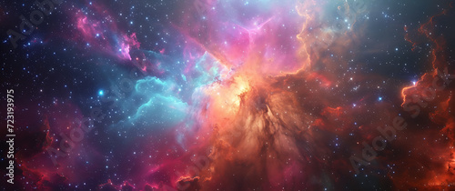 an animated galaxy in space with some colorful colors
