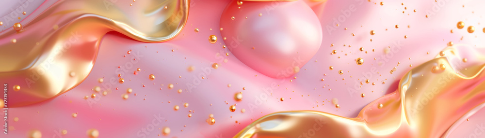 Pink 3d Abstract Background Banner. Wallpaper Texture