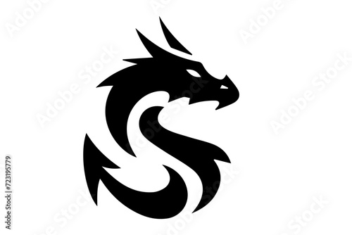 dragon tattoo design, dragon tattoo design, Black Flat Dragon Vector Logo,  Minimalist Black Dragon Logo, Flat Dragon Illustration   Isolated on a editable vector file  © ITXGRAPHICS