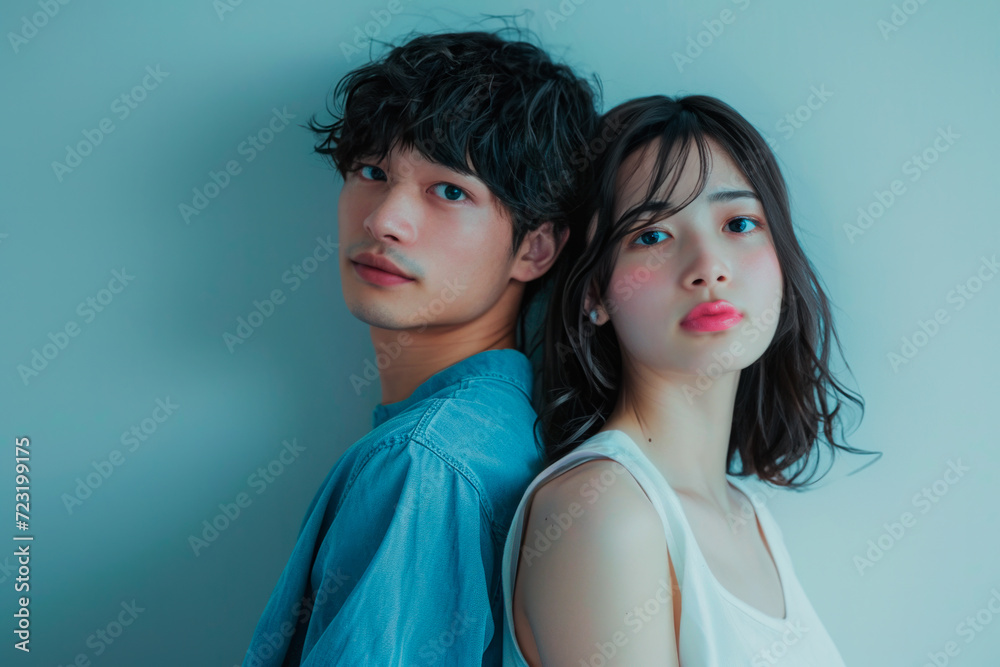 asian teenagers couple portrait