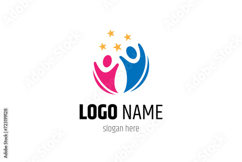 smart people reach for the stars dream logo in flat design style