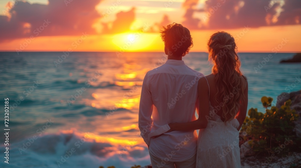 Fototapeta premium Romantic Escapes: Couples enjoying romantic moments in different settings, catering to the theme of love and relationships