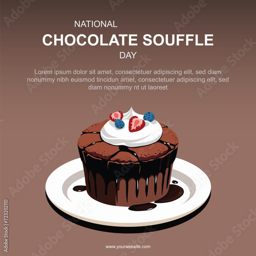 National Chocolate Souffle Day background.