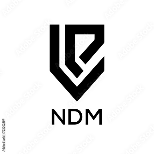 NDM Letter logo design template vector. NDM Business abstract connection vector logo. NDM icon circle logotype.
 photo