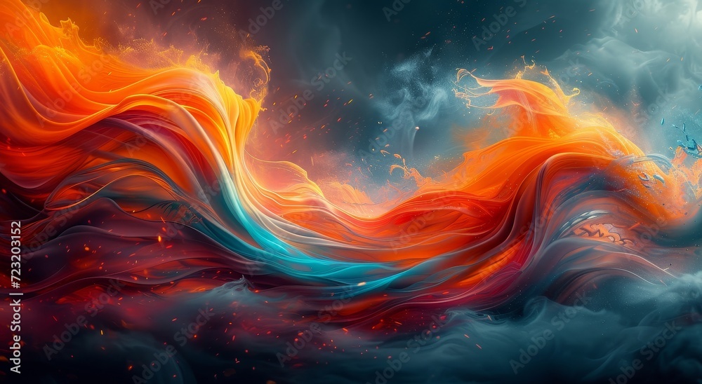 A mesmerizing blend of vibrant colors and swirling patterns, this abstract painting evokes a sense of otherworldly beauty inspired by the natural elements of a smoky vortex A mesmerizing blend of vibrant colors and swirling patterns, this abstract painting evokes a sense of otherworldly beauty inspired by the natural elements of a smoky vortex