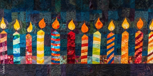 Birthday party themed quilt background. 