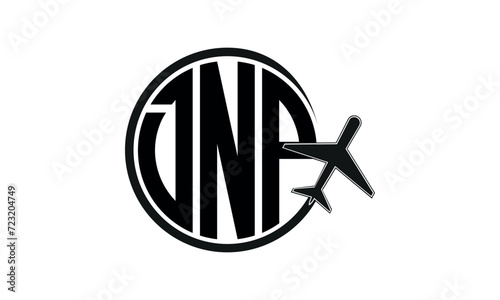 DNP three initial letter circle tour & travel agency logo design vector template. hajj Umrah agency, abstract, wordmark, business, monogram, minimalist, brand, company, flat, tourism agency, tourist