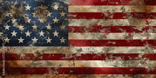 Grunge american flag background illustration.  photo