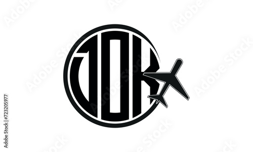 DOK three initial letter circle tour & travel agency logo design vector template. hajj Umrah agency, abstract, wordmark, business, monogram, minimalist, brand, company, flat, tourism agency, tourist