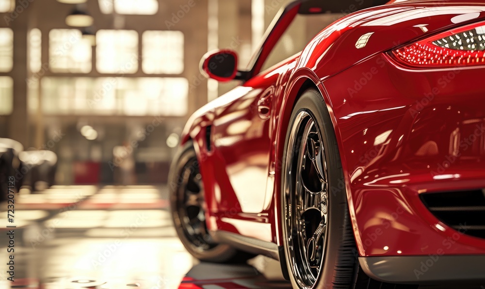 Capturing the sleek design and advanced technology of a luxury concept car, this close up highlights the details of a parked vehicle's alloy wheel and synthetic rubber tire at an indoor auto show. Capturing the sleek design and advanced technology of a luxury concept car, this close up highlights the details of a parked vehicle's alloy wheel and synthetic rubber tire at an indoor auto show.