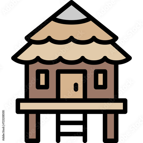 bungalow filled outline icon