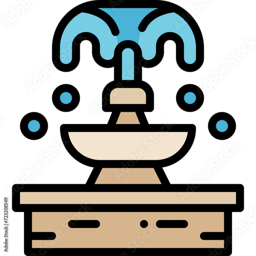 fountain filled outline icon