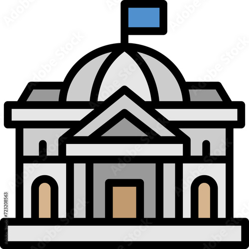 government filled outline icon
