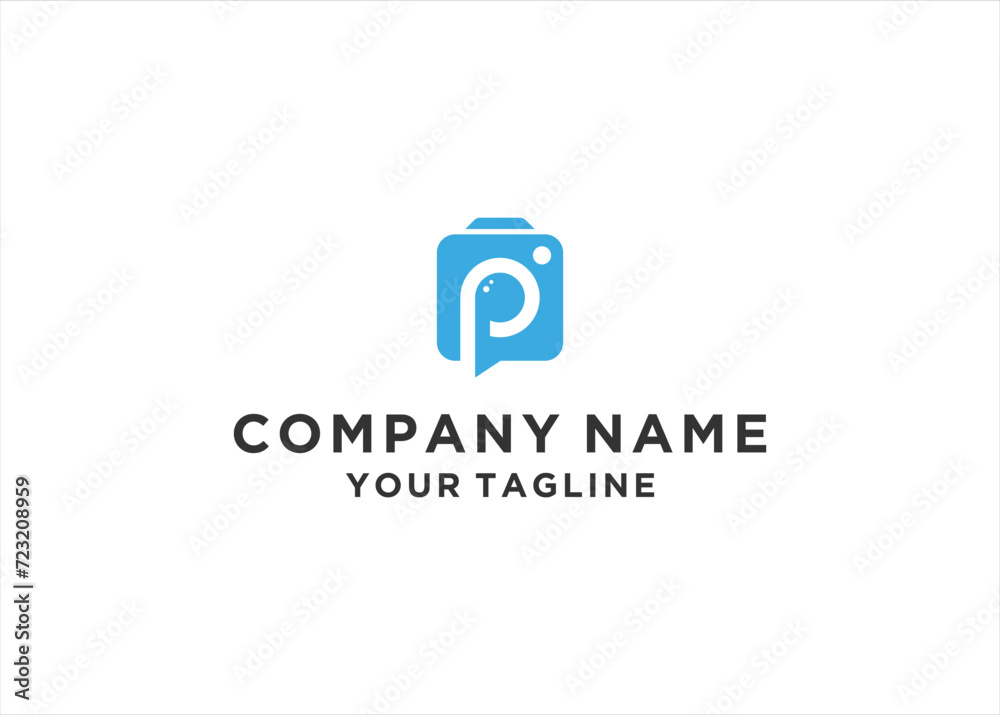 Initial P Camera logo design vector illustration Initial P Camera logo design vector illustration