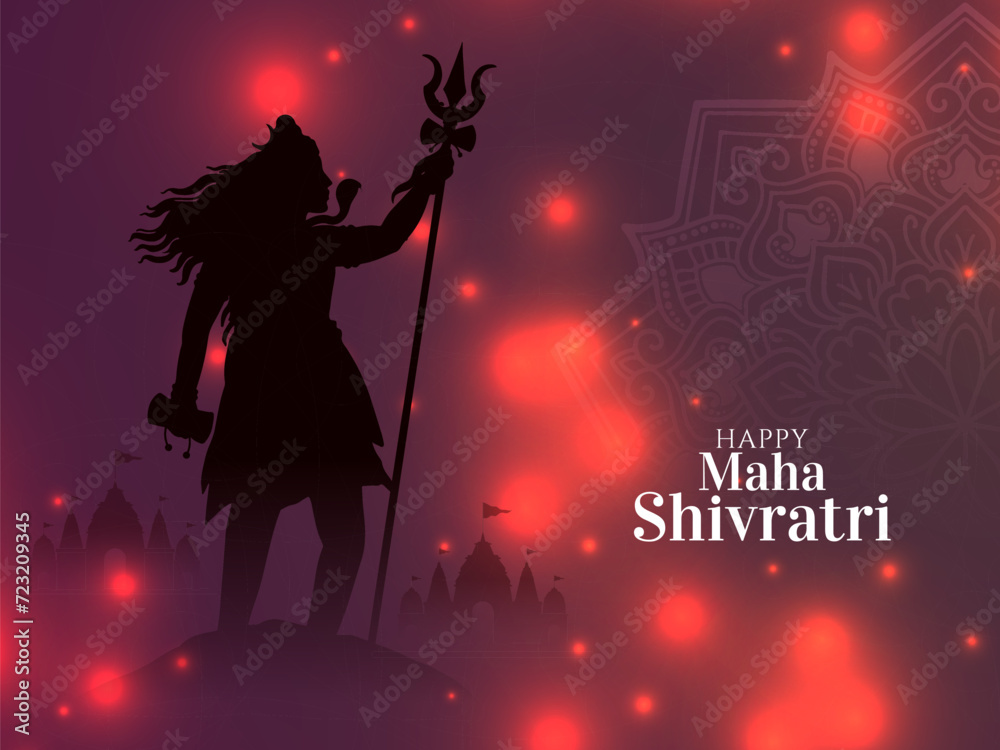 Happy Maha Shivratri lord shiva worship religious Indian festival card