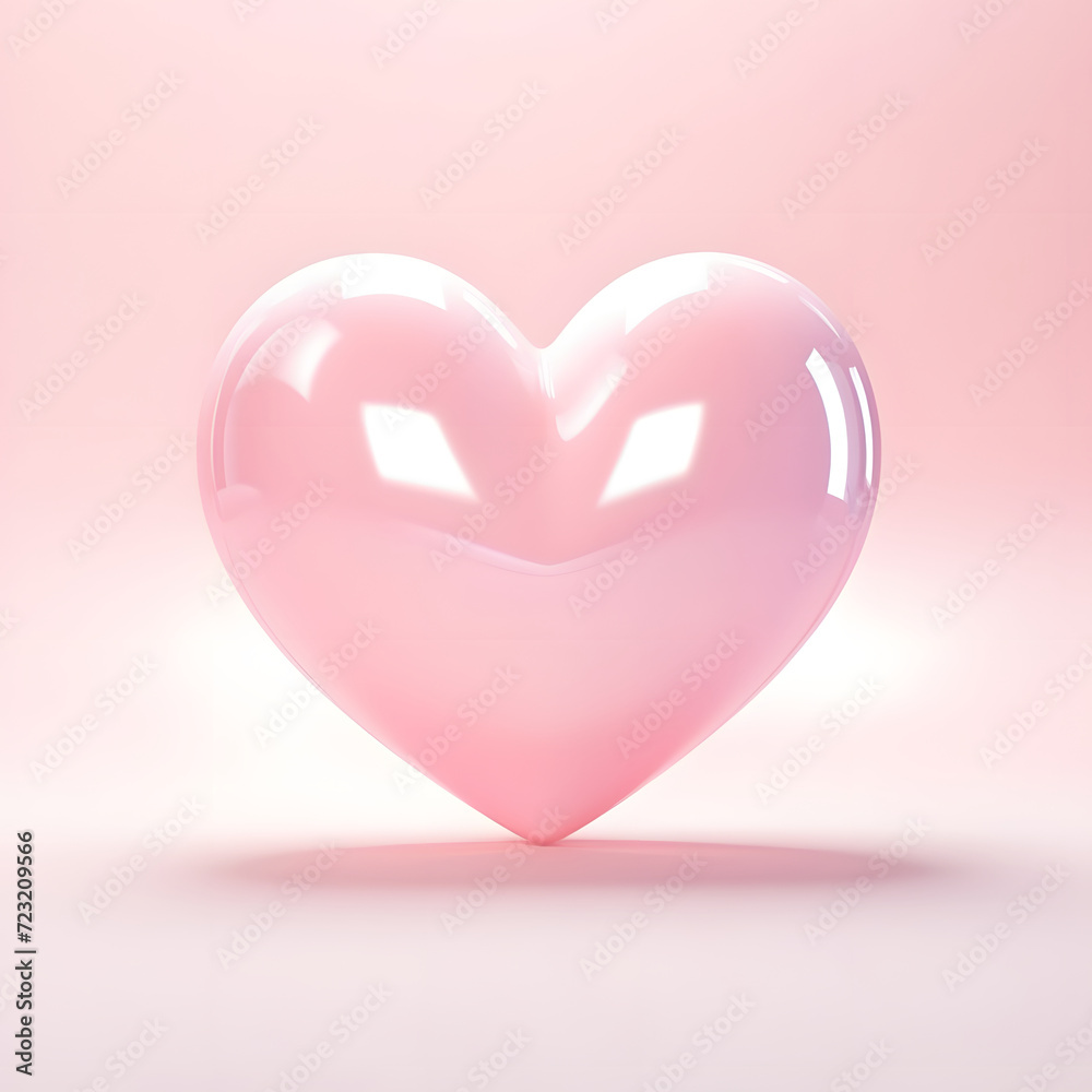  Romantic concept of pink pastel heart for Valentine day celebration, elegant message or invitation card.